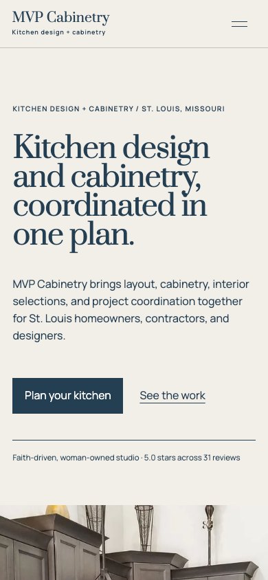 The new homepage on a phone