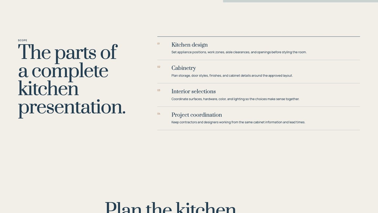 The service section of the new homepage